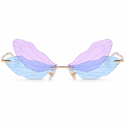 Dragonfly Wing Sunglasses – Lilac Blue Festival Fairycore Glasses
