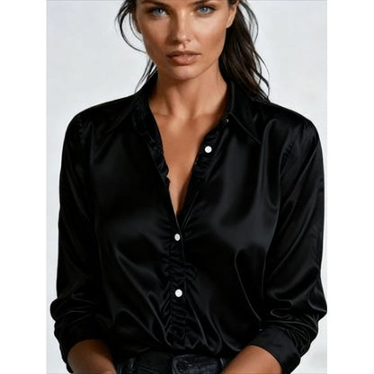 Solid-color Casual Loose-fit Women's Shirt