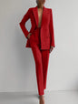 Casual Suits Fashion Long Sleeve Single-breasted Jacket Top And Slim Fit Trousers Women's Business Suits