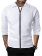 Men's Casual Long-sleeved Lapel Waffle Jacket Cardigan