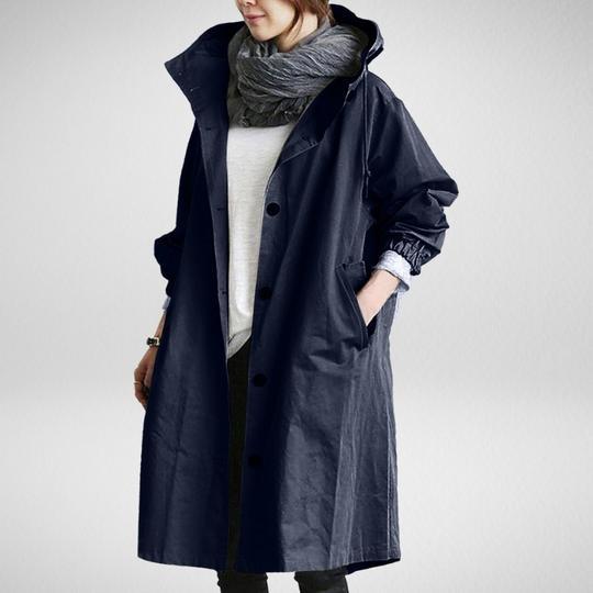 Korean Loose Solid Color British Trench Coat