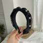 Black Large Intestine High-grade Satin Pleated Headband