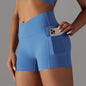 Yoga Shorts With Phone Pocket Design Fitness Sports Pants For Women Clothing