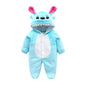 Baby Cow Hooded Crawling Clothes Flannel One Piece Clothes 0 1 Male And Female Baby Outerwear