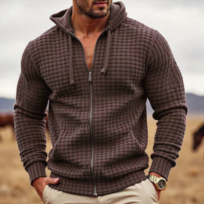 Premium Men's Contrast Zipper Sweatshirt - Casual Fleece Jacket