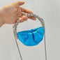 Diamond-Studded Pleated Dinner Crossbody Bag