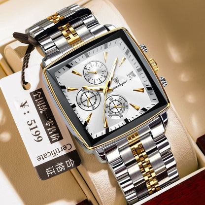Square Men's Watch Multifunctional Business Quartz