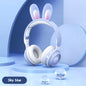 LED Rabbit Ear Wireless Headphones - RGB Light Up Bluetooth 5.0 Headset for Kids & Teens