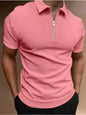 Men's Polo Shirt Solid Color Polo Collar T-shirt Casual Fit Top Men's Clothing