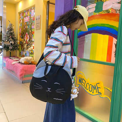Women's Shoulder Bag New Personalized Fashion Handbag Cartoon Cat Messenger Bag Female Japanese Canvas Bag