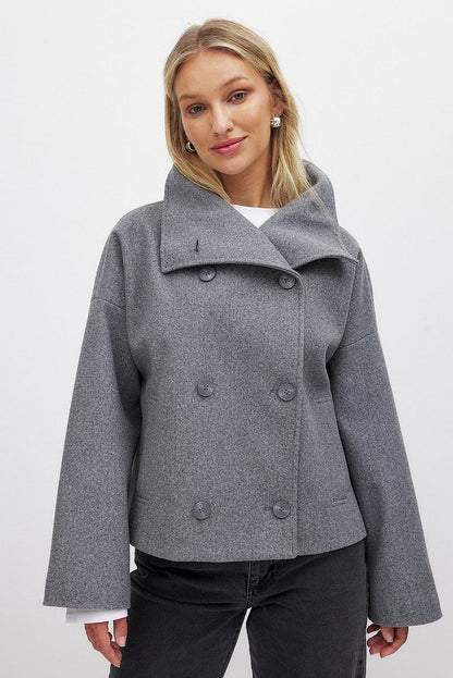 New Cross Border E  Commerce European & American Women's Fall  Winter High End Stylish Short Double  Faced Wool Blazer