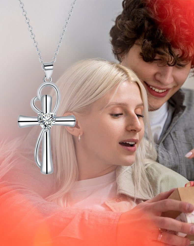 Cross Pendant Necklace Valentine's Day Gift