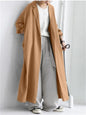 Fashionable Chinese Style Solid Color Long Trench Coat