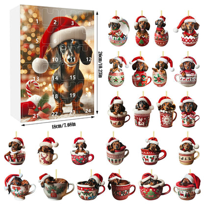 Christmas Coming Blind Box Sausage Dog Cup Pendant