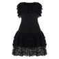 Ruffle-neck Off-shoulder Elegant Socialite Party High-waisted A-line Skirt