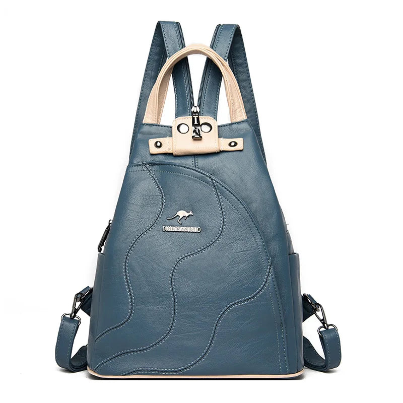 Women Leather Backpacks Zipper Female Chest Bag Travel Back Pack Ladies Bagpack Mochilas School Bags for Teenage Girls Sac a Dos