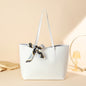 Solid Color Scarf Decorated Ladies Shoulder Bag
