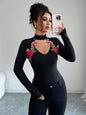 V-neck Hollow-out Patchwork Fashionable Embroidered Slim-fit