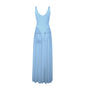 Women's Solid-Color Elegant Resort Bodycon Mesh A-Line Dress