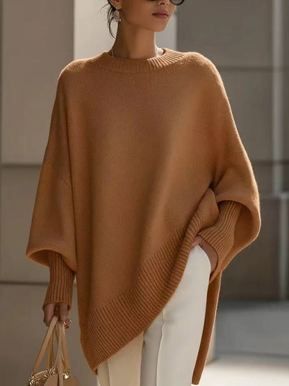 Thick Round Neck Women's Loose All-matching Knitted Pullover Sweater