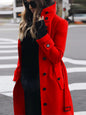 Women's Luxury Woolen Coat - Slim Fit Stand Collar Cardigan | Premium Winter Outerwear