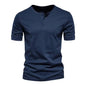 Mens Casual Crew-Neck Short-Sleeve Solid-Color T-Shirt