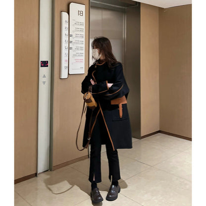 Small Woolen Coat For Women's New Mid Length Windbreaker