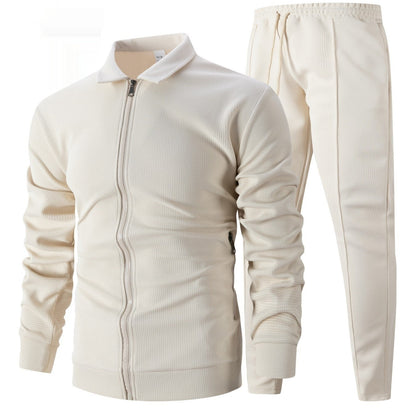 Autumn Youth Zipper Pocket Lapels Slim Fit Men's Jacket Suits