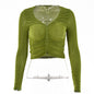 Top Female Fashion Sexy Spice V Neck