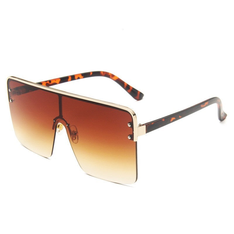 Fashion Big Frame Trend Metal Gradient Color All-in-one Sunglasses