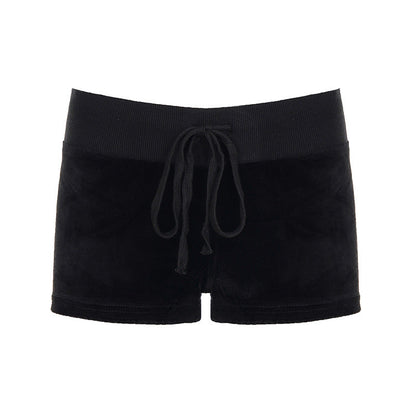 American-style Streetwear Star-print Low-rise Lace-up Casual Shorts
