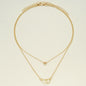 Hollow Cross Heart Pendant Double-layer Necklace Cute Classic Heart Shaped Pendant Necklace For Women