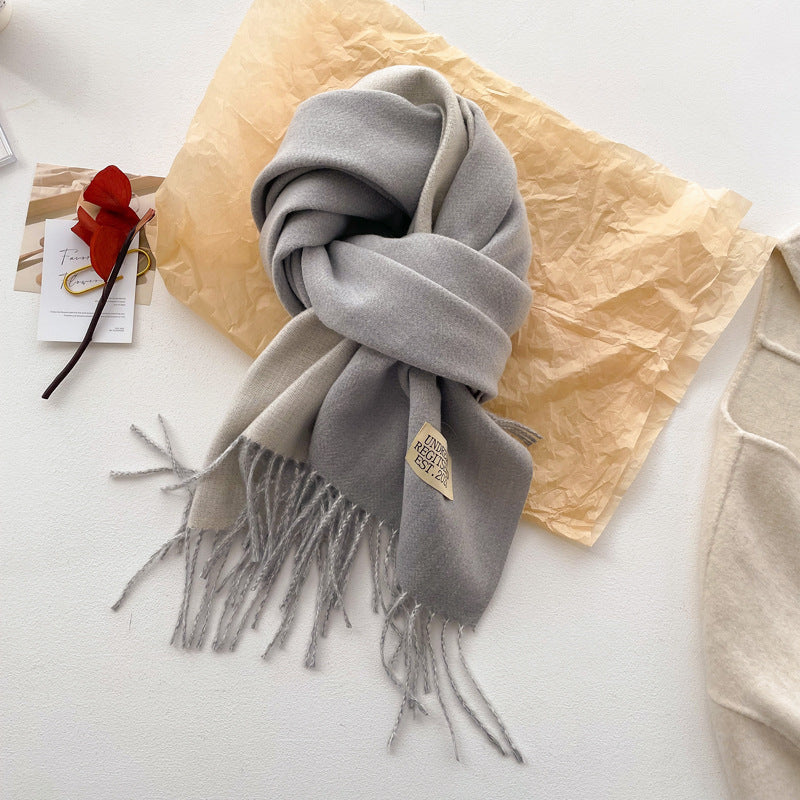 Double-sided Solid-color Scarf For Women