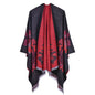 European And American Fashion Jacquard Split Thickened Warm Split Shawl