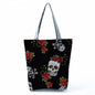 Portable Large Capacity Skull Printed Handbag