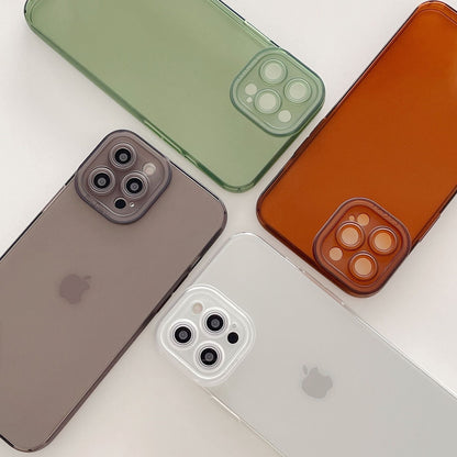 Simple Transparent Solid Color All-inclusive Mobile Phone Case