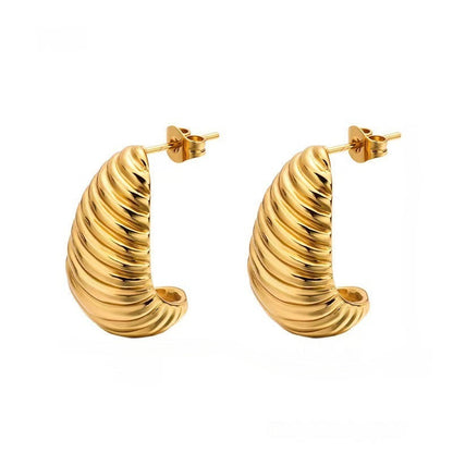 Unique Horn-and-crescent-shaped Stud Earrings