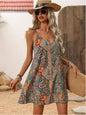 Strapless Printed V-neck Dress Women's Clothing