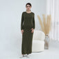 Plus-size Stretchy Long-sleeve Slip Dress