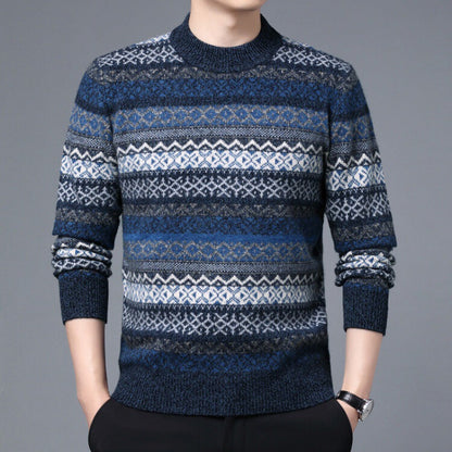 Winter Thickened Warm And Comfortable Round-neck Jacquard