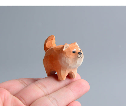 Handmade Wooden Cat Figurine - Artisan Carved Wood Cat Sculpture Home Decor Gift