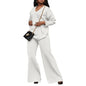 Women's Pure Color Thickened Suede Split Sleeve Two-piece Suit