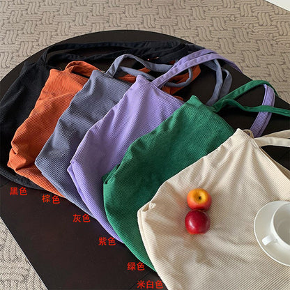 One-shoulder Large Capacity Corduroy Bag Leisure Shopping Bag