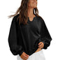 Women's Sweatshirt Casual V-neck Lace Sweater