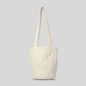 Women's Fashion Simple Vertical Stripes Pleated Bucket Bag