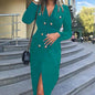 Women's Elegant Double Breasted Sheath Dress