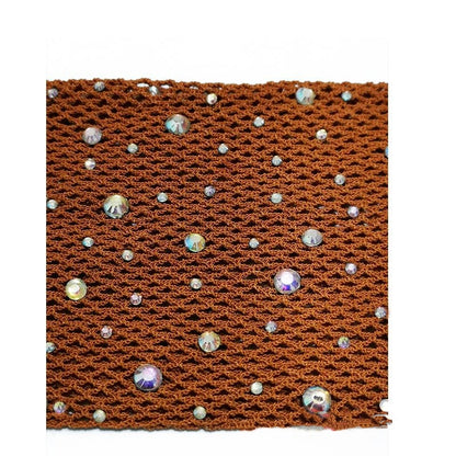 Women's Fishnet Tights With Hot-fixed Rhinestones And Colored Crystal Accents