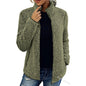 Fall Winter Warm Sweatshirt Stand Collar Solid Color Top Sweater Women's Casual Fashion Long Sleeve Zipper Bubble Velvet Coat Tops