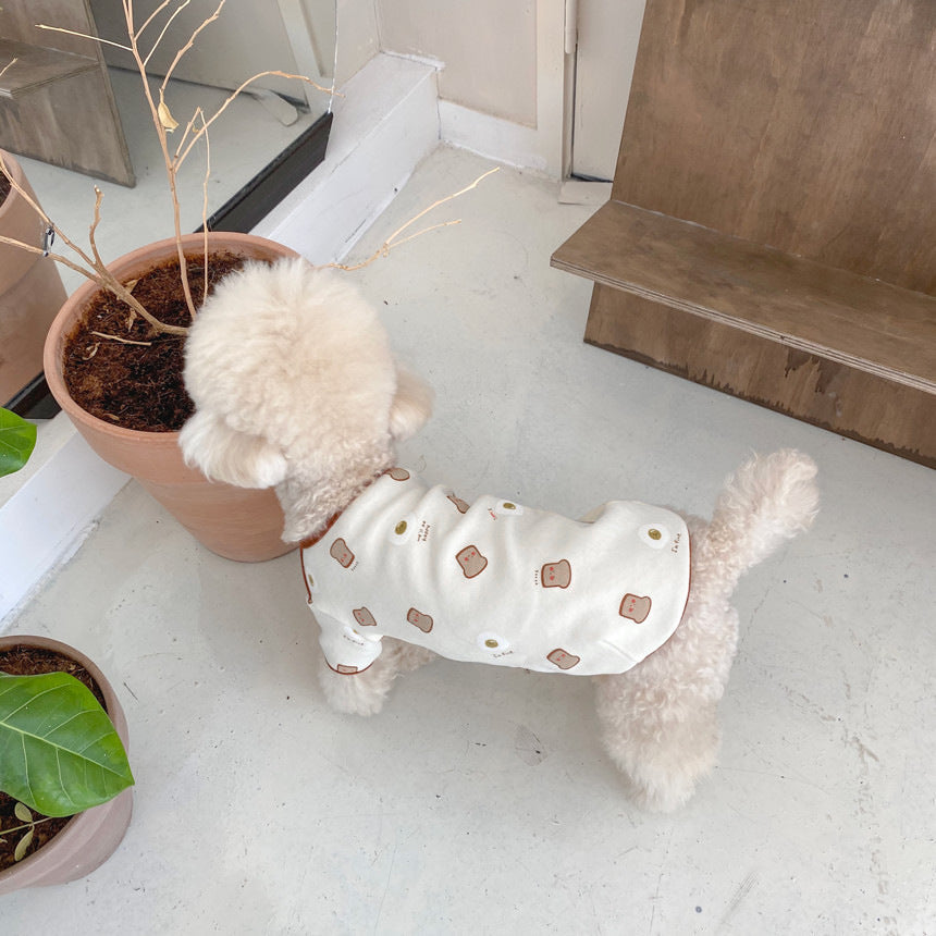 Casual Toast Bread Warm Dog Clothes