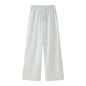 Women's Cotton And Linen Tassel Lace-up Embroidered Shirt Embroidered Trousers